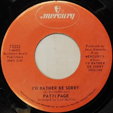 I’d Rather Be Sorry / Words