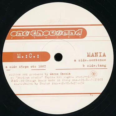 Mania by Marco Carola - album cover