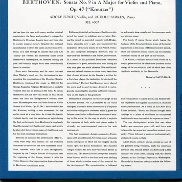 Sonata no. 9 in A major for Violin and Piano, op. 47