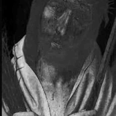 Geworpen, als gepijnigd door een doornenkrans
