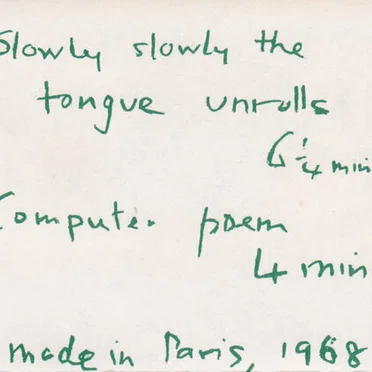 Slowly Slowly the Tongue Unrolls / Computer Poem