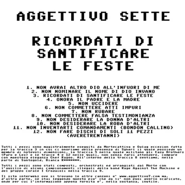 Ricordati di santificare le feste by Aggettivo Sette - album cover