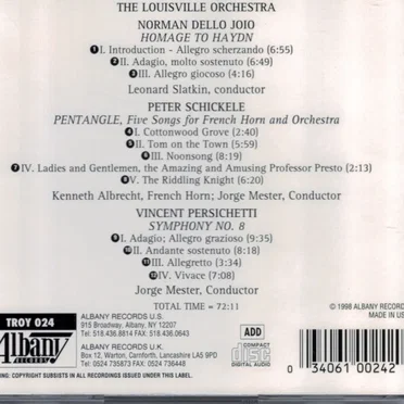 Dello Joio: Homage to Haydn / Schickele: Pentangle / Persichetti: Symphony no. 8