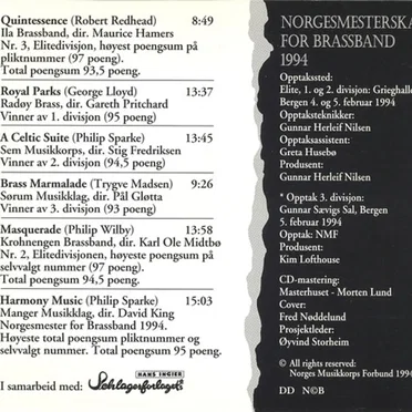 Norgesmesterskapet for brassband 1994 by Various Artists - album cover