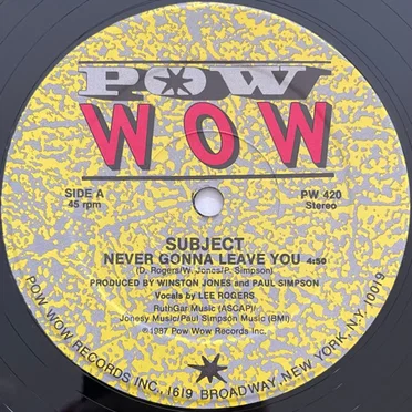 Never Gonna Leave You by Subject - album cover