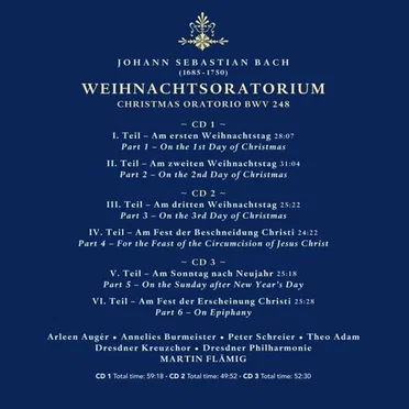 Weihnachts Oratorium, Christmas Oratorio BWV 248