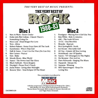 The Very Best of Rock 1980–83 by Various Artists - album cover