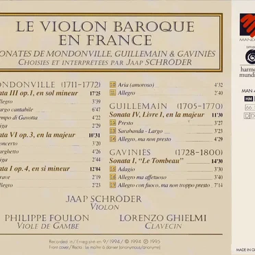 Le Violon baroque en France