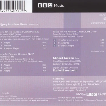 Double Concerto / Piano Concerto No. 27 / Sonata for 2 Pianos