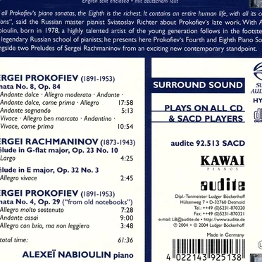 Prokofiev: Sonate Nr. 4 & 8 / Rachmaninov: Préludes Op. 23 & 32