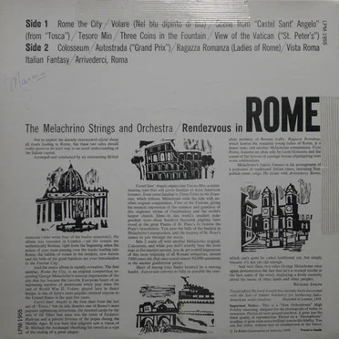 Rendezvous in Rome by The Melachrino Strings and Orchestra - album cover