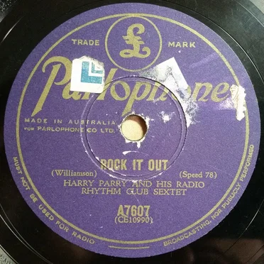 Rock It Out / Blue Train Blues by Harry Parry And His Radio Rhythm Club Sextet - album cover
