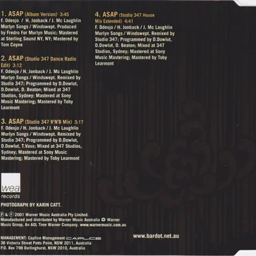ASAP by Bardot - album cover