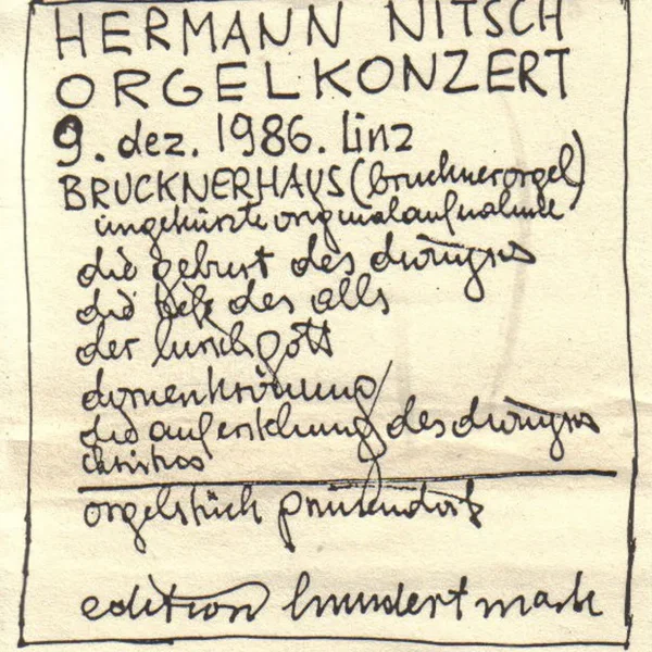 Orgelkonzert 9. Dez. 1986. Linz