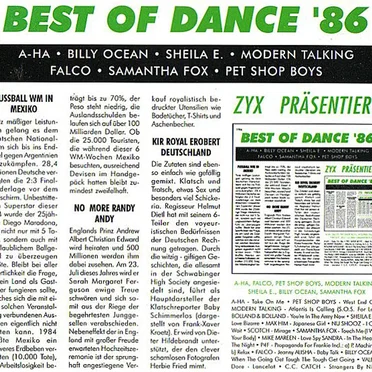 Best of Dance ’86 by Various Artists - album cover