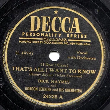 That's All I Want to Know / With the Roses in Her Hair