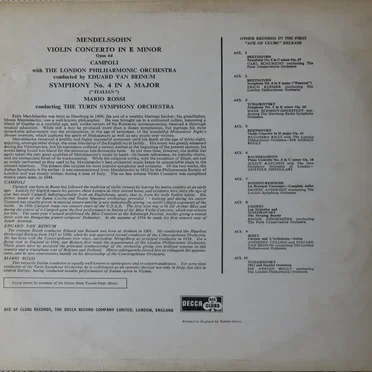 Violin Concerto / "Italian" Symphony