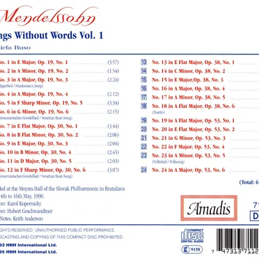 Songs Without Words: Volume 1