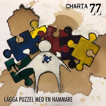 Lägga puzzel med en hammare