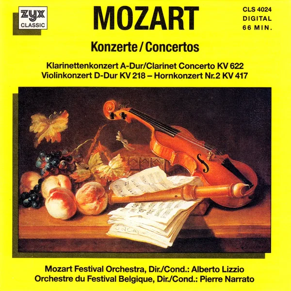 Konzerte: Klarinettenkonzert A-Dur, KV 622 / Violinkonzert D-Dur, KV 218 / Hornkonzert Nr. 2, KV 417