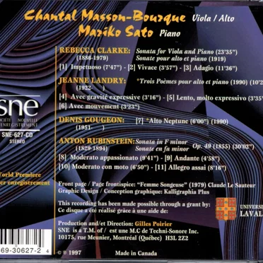 Chantal Masson-Bourque, viola and Mariko Sato, piano