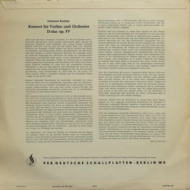 Konzert für Violine und Orchester D-dur op. 77