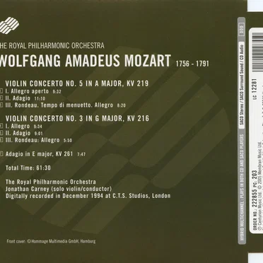 Mozart: Violin Concertos 5 and 3