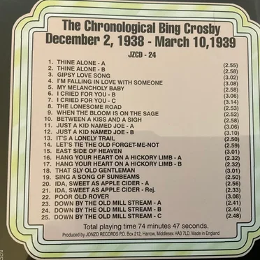 The Chronological Bing Crosby Volume 24 1938-39