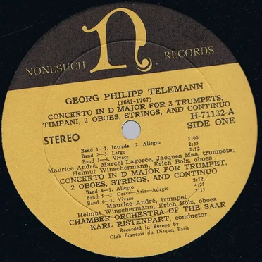 Concerto In D Major For 3 Trumpets, Timpani, 2 Oboes, Strings And Continuo / Concerto In D Major For Trumpet, 2 Oboes, Strings And Continuo / Ouverture In C Major For 3 Oboes, Strings And Continuo