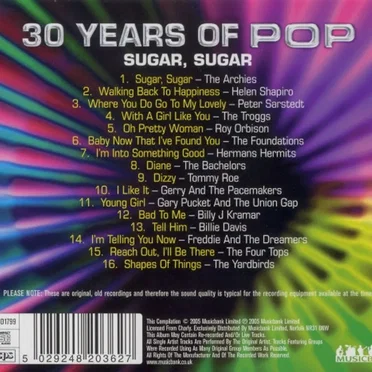 30 Years of Pop - Sugar Sugar by Various Artists - album cover