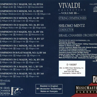 Vivaldi Collection, Volume III: String Symphonies