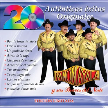 20 auténticos éxitos originales by Ramón Ayala y sus Bravos del Norte - album cover