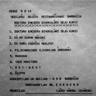 Dr. Enesera binokulāro deju kursi by NSRD - album cover