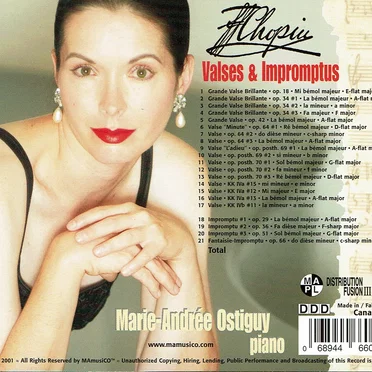 Valses & Impromptus by Marie-Andrée Ostiguy - album cover