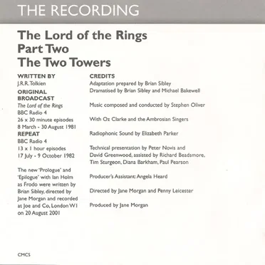 The Two Towers by J.R.R. Tolkien - album cover