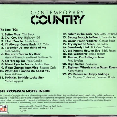 Contemporary Country: The Late '80s by Various Artists - album cover