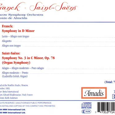 Franck: Symphony in D minor / Saint‐Saëns: Symphony no. 3 “Organ”