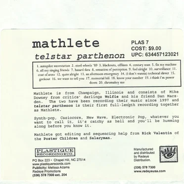 Telstar Parthenon by Mathlete - album cover