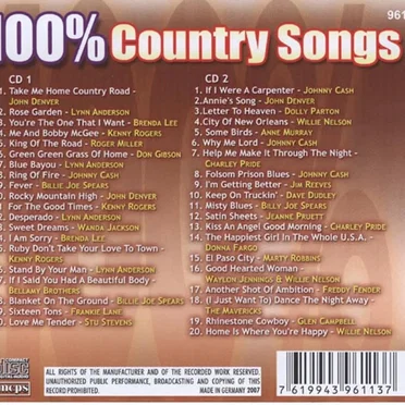 100% Country by Various Artists - album cover