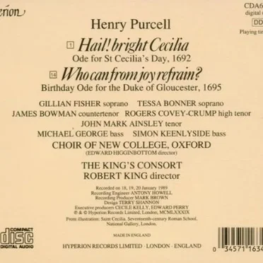 Hail! bright Cecilia (1692) / Who can from joy refrain? (1695)