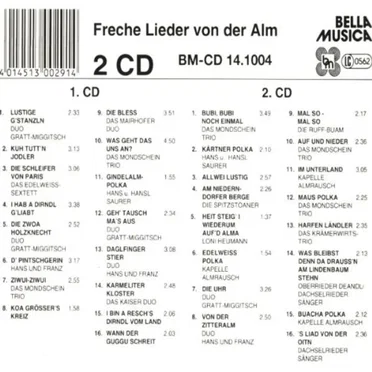 Freche Lieder von der Alm by Various Artists - album cover