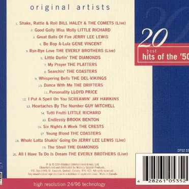 20 Best Hits of the 50’s by Various Artists - album cover