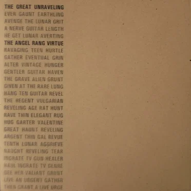 The Angel Rang Virtue by The Great Unraveling - album cover