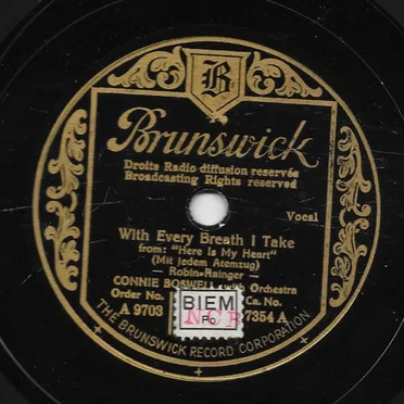 With Every Breath I Take / I'm Growing Fonder of You