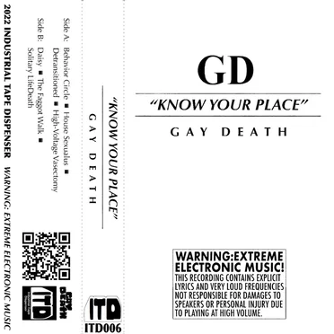 KNOW YOUR PLACE by GAY DEATH - album cover