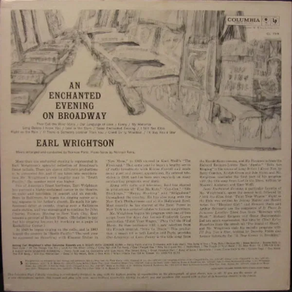 An Enchanted Evening On Broadway With Earl Wrightson