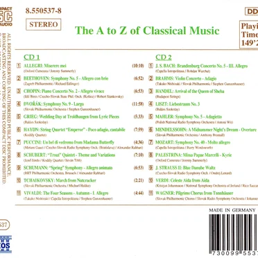 The A To Z of Classical Music by Various Artists - album cover