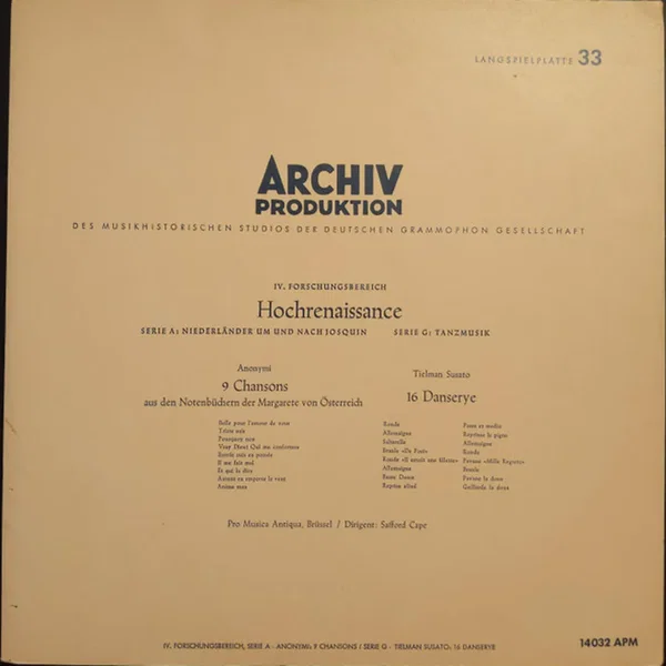 9 Chansons / 16 Danserye