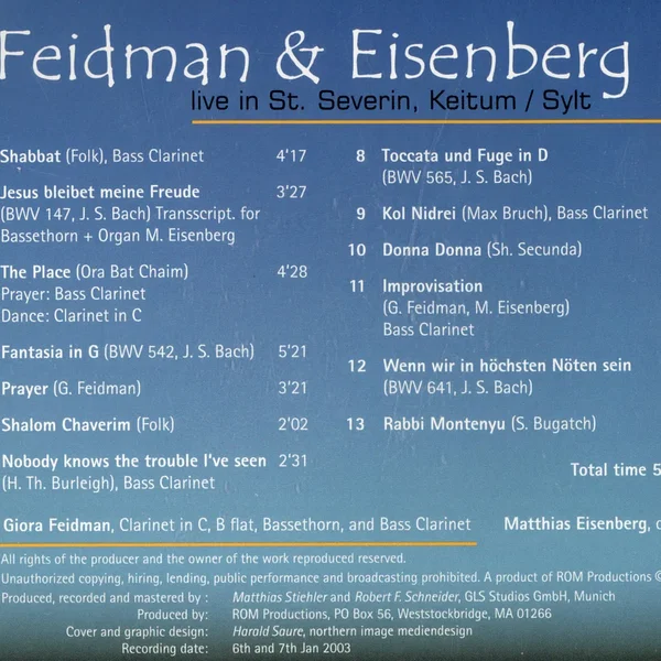 Feidman & Eisenberg live in St. Severin / Sylt