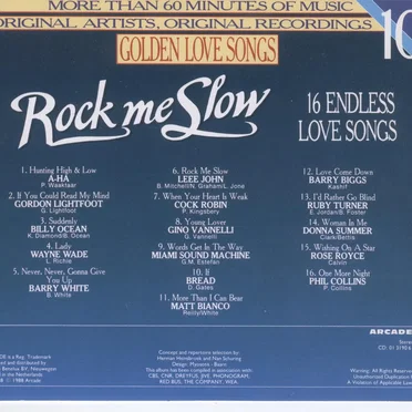 Golden Love Songs, Volume 10: Rock Me Slow by Various Artists - album cover